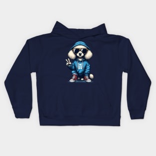 Poodle With Sunglasses Kids Hoodie